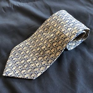 ZYLOS George Machado Silk Necktie Blue Brown